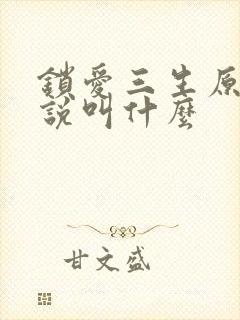 锁爱三生原著小说叫什么