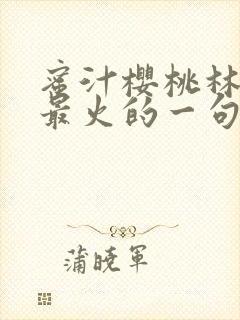 蜜汁樱桃林妙妙最火的一句