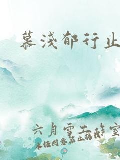 慕浅郁行止小说