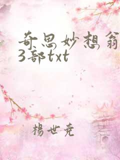 奇思妙想翁乱13部txt
