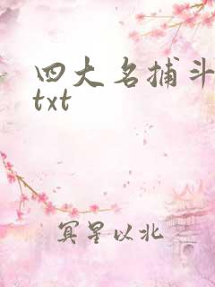 四大名捕斗将军txt