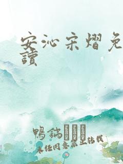安沁宋熠免费阅读