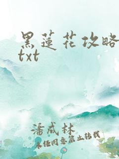 黑莲花攻略手册txt