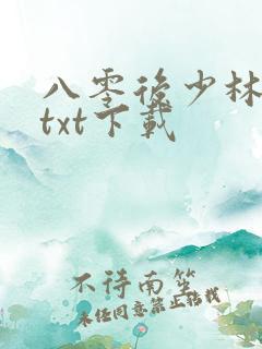 八零后少林方丈txt下载
