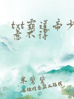 txt霸道帝少惹不得