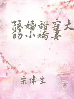 隐婚甜宠大财阀的小娇妻