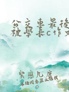 公交车最后一排被学长c作文