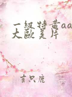 一级特黄aa特大欧美片