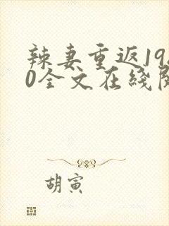 辣妻重返1980全文在线阅读