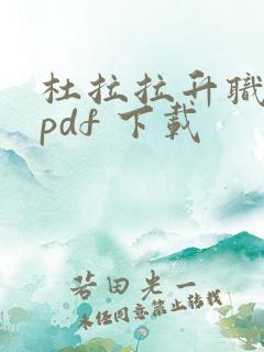 杜拉拉升职记 pdf 下载