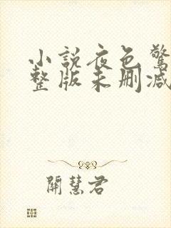 小说夜色惊人完整版未删减小说