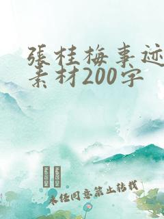 张桂梅事迹作文素材200字