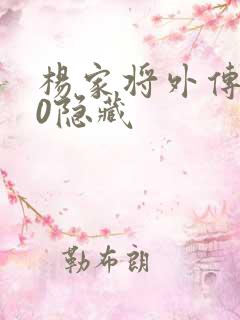 杨家将外传2.0隐藏