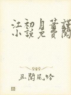 江初月萧谨元的小说免费阅读