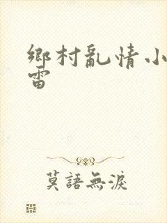 乡村乱情小说小雷