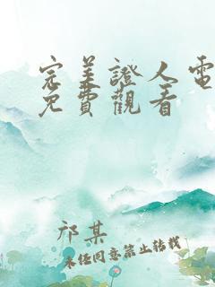 完美证人电视剧免费观看
