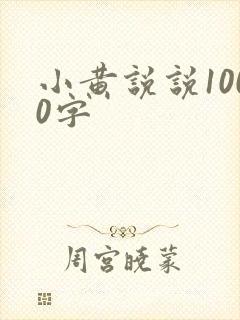 小黄说说1000字