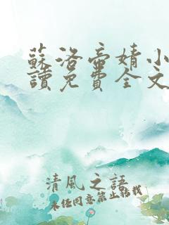 苏洛帝婧小说阅读免费全文最新