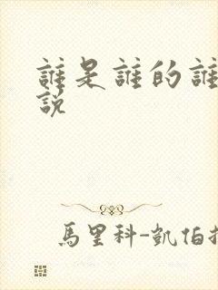 谁是谁的谁 小说