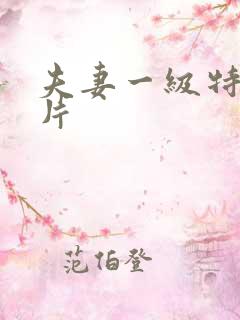 夫妻一级特黄大片