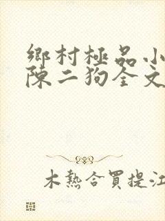 乡村极品小仙医陈二狗全文免费阅读