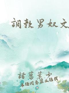 调教男奴文章