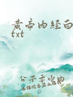 黄帝内经白话文txt