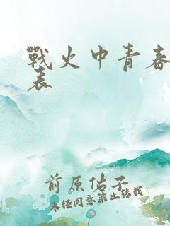 战火中青春演员表