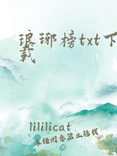 琅琊榜txt下载
