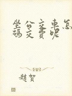 坐公交车怎么扫码交费呢