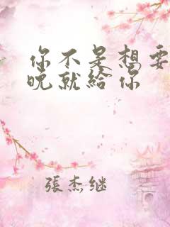 你不是想要吗今晚就给你
