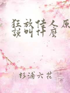 狂放佳人原著小说叫什么