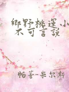 乡野桃运小傻医 不可言说