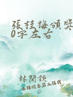 张桂梅颁奖词50字左右