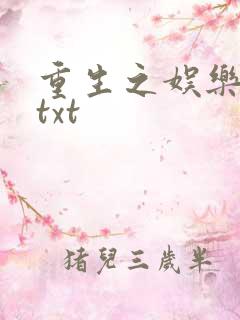 重生之娱乐大亨txt