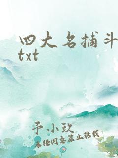 四大名捕斗将军txt