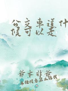 公交车道什么时候可以走