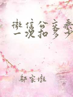 微信公交乘车码一次扣多少钱