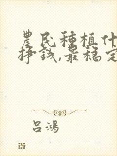 农民种植什么最挣钱,最稳定