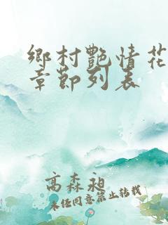 乡村艳情花溪村章节列表