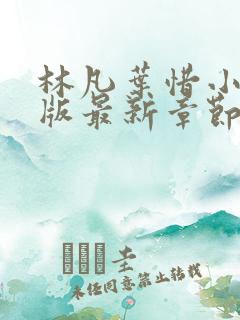 林凡叶惜小说正版最新章节