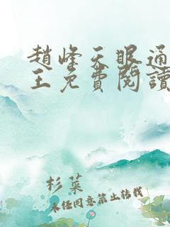 赵峰天眼通主之王免费阅读赵峰赵雪