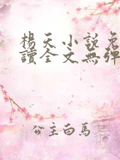 杨天小说免费阅读全文无弹窗