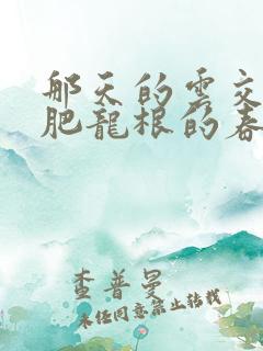 那天的云交雨合肥龙根的春天