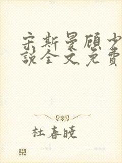 宋斯曼顾少霆小说全文免费阅读