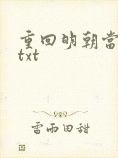 重回明朝当皇帝txt