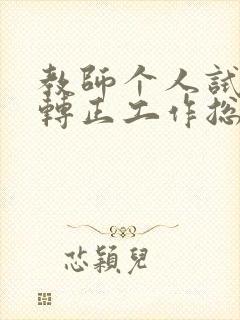 教师个人试用期转正工作总结