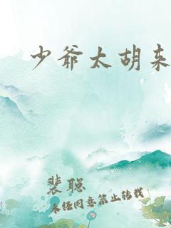 少爷太胡来