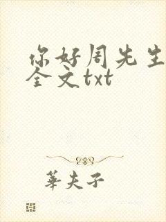 你好周先生免费全文txt