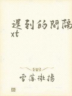 迟到的间隔年txt